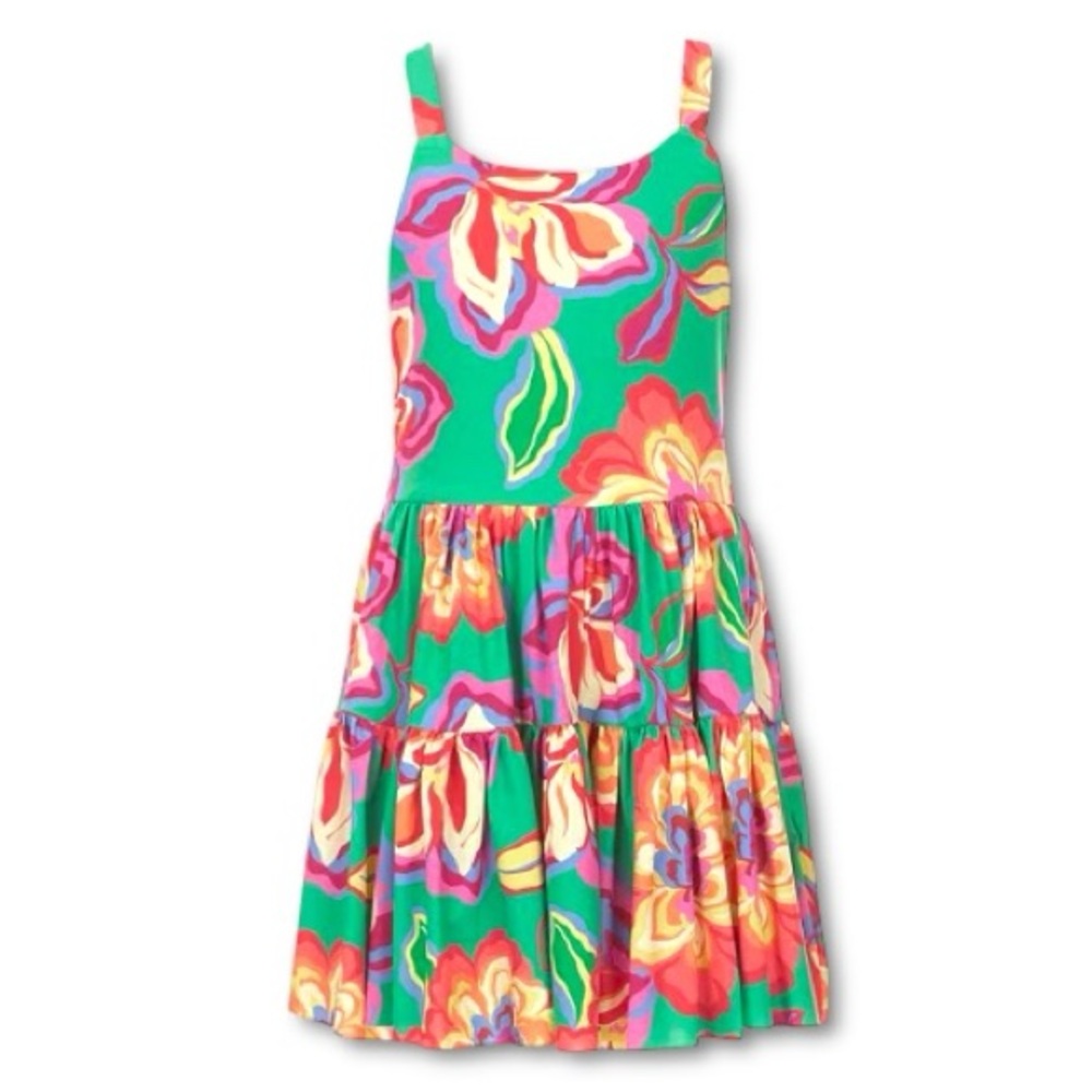 NWT GB Girls Floral Multicolor Tiered Sleeveless Sundress XL 16
